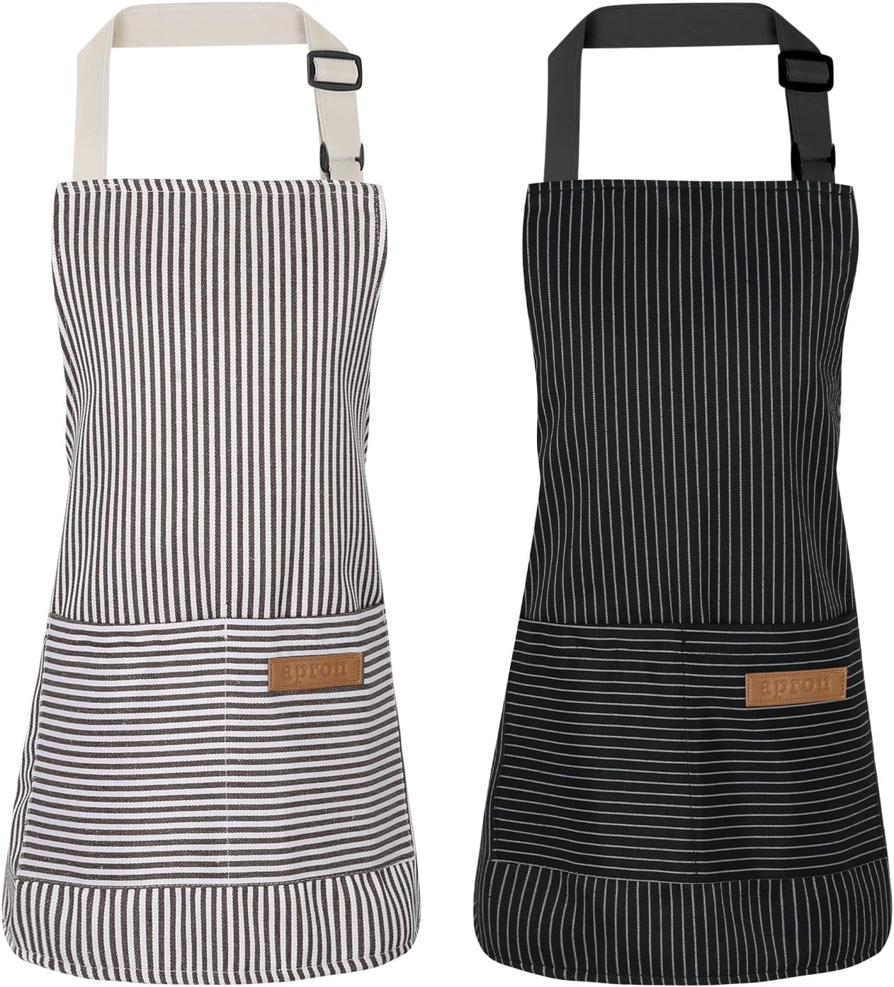 2 Pack Stripes Kids Apron, Kids with 2 Pockets, Cute Aprons for Cooking for Boys and Girls