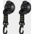 thumbnail image 1 of 2 Pack Strong Car Suction Cup Anchors, Multipurpose Camping Sucker Cups Hooks with 2 Piece Nylon Ribbon Hanging Buckle Suitable for Car Tents Green, 1 of 2