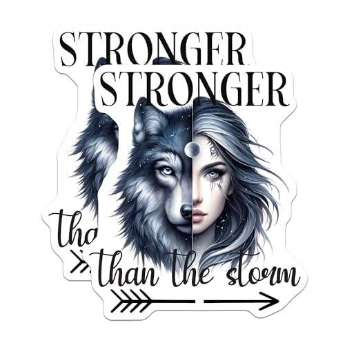 (2 Pack) Stronger Than The Storm Magnets Magnets - Inspirational Magnet Set - 5" On Longest Side - Made in USA - Sticks to Refrigerators & Metal Surfaces - MAG9242