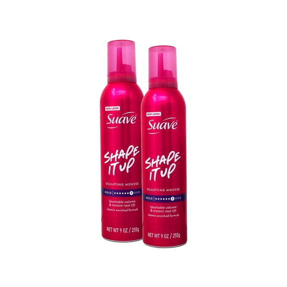 2 Pack Suave Extra Hold 7 Shaping Mousse 9oz Each