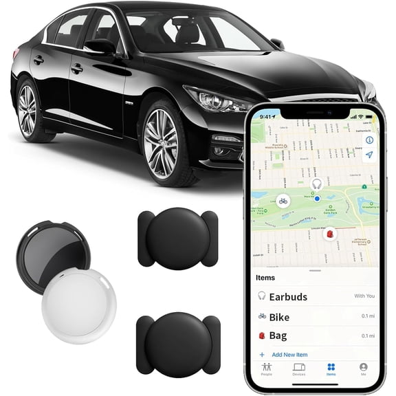 2 Pack No Subscription GPS Tracker for Vehicles Work with Find My(iOS Only) Global Coverage Real Time Mini Tracker Tags Hidden Car Locator ng Device with Magnetic Case No Monthly Fee Required