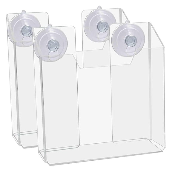 2 Pack Suction Cup Brochure Holder for 5.5" Window or Glass Wall Display for Info Sheets Bifolds and Printed Materials for Reception Areas Schools and Libraries