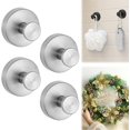 thumbnail image 1 of 2 Pack Suction Cup Hooks, No-Drill Wall Hooks for Glass, Tile & Mirror, Black Wreath Hanger for Front Door, Bathroom Shower Towel Hook, 1 of 6