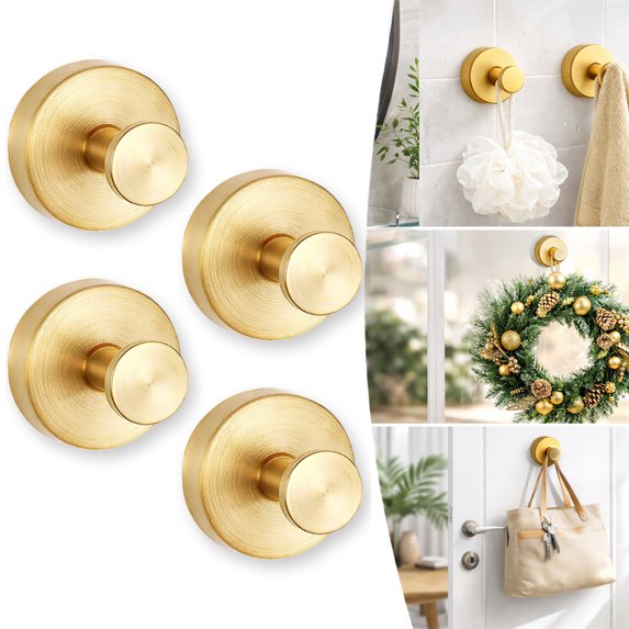 2 Pack Suction Cup Hooks, No-Drill Wall Hooks for Glass, Tile & Mirror, Black Wreath Hanger for Front Door, Bathroom Shower Towel Hook