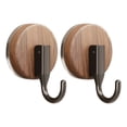 thumbnail image 1 of 2-Pack Suction Cup Wreath Hangers, Wooden Hooks for Glass Windows & Doors, Reusable Holiday Rattan Hangers for Christmas, Thanksgiving & Seasonal Décor, 1 of 5