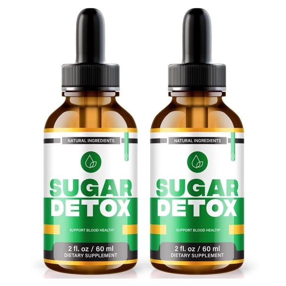 (2 Pack) Sugar Detox, Sugar Detox Drops, 21-Day Sugar Detox Challenge, All-Natural Liquid Cleanse For Beginners, Premium Blood Formula Gotas Reviews (60 Servings)