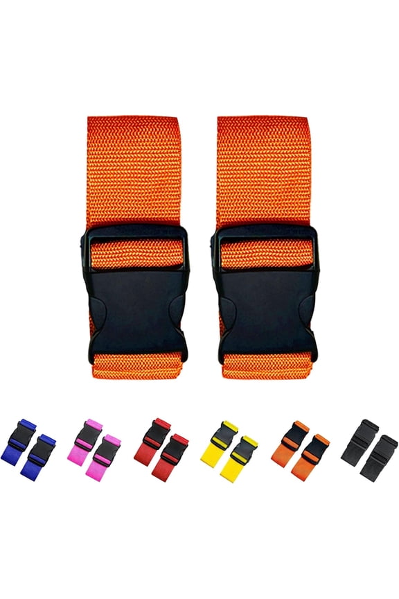 2 Pack Suitcase Straps, Bright Color Adjustable Luggage Belts, TSA Approved
