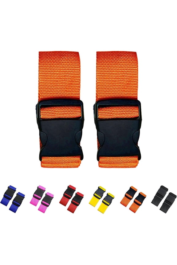 2 Pack Suitcase Straps, Bright Color Adjustable Luggage Belts, TSA Approved