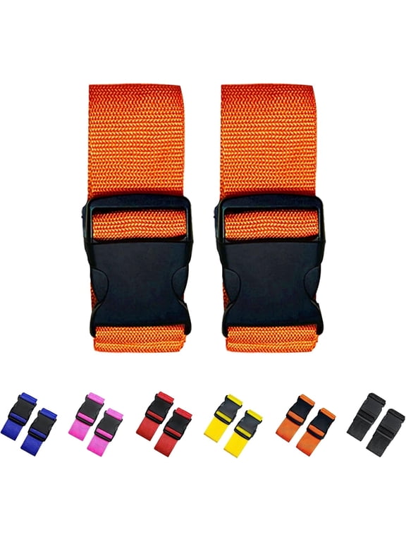 2 Pack Suitcase Straps, Bright Color Adjustable Luggage Belts, TSA Approved