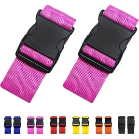 2 Pack Suitcase Straps, Bright Color Adjustable Luggage Belts, TSA Approved