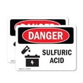 thumbnail image 1 of (2 Pack) Sulfuric Acid OSHA Danger Sign 10 Inch X 7 Inch Vinyl Label Decal Sticker Weather Resistant, UV Protected for Workplace, Business, and Construction Site, Made in the USA, 1 of 7