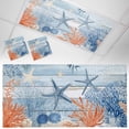 thumbnail image 1 of 2 Pack Summer Ocean Fluorescent Light Covers for Ceiling Lights Nautical Sea Orange Blue Starfish Corals Blue Wood Grain Magnetic Ceiling Light Covers Overhead Light Filters for Office Classroom Home, 1 of 9