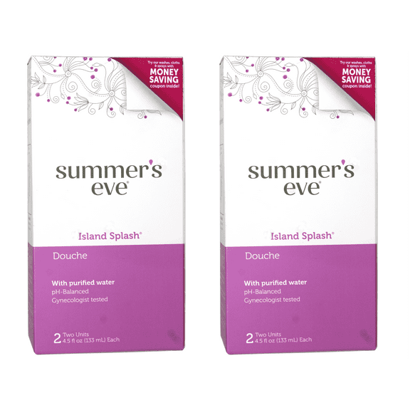 2 Pack - Summer's Eve Douche, Vaginal Douche for Women, Island Splash, 2 Units, 4.5 Oz Each