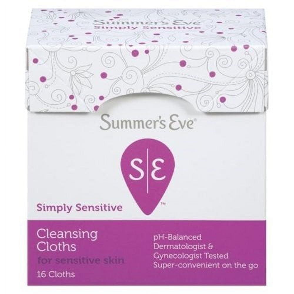 2 Pack Summer's Eve Feminine Cleansing Cloths Sensitive Skin 16 Each