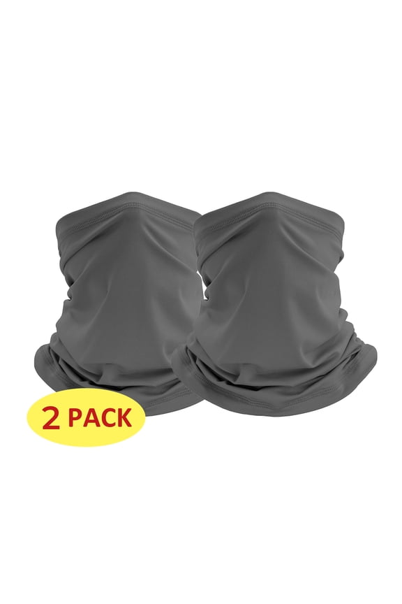 2 Pack Sun Dust Protection Neck Gaiter for Men Women Cooling Masks Motorcycle Gray