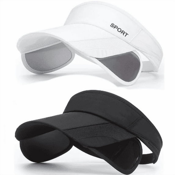 2 Pack Sun Golf Visor Hats for Women, Adjustable Retractable Brim Golf Cap Beach Hats, Unisex, Perfect for Outdoor Activities