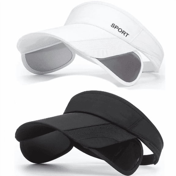 2 Pack Sun Golf Visor Hats for Women, Adjustable Retractable Brim Golf Cap Beach Hats, Unisex, Perfect for Outdoor Activities