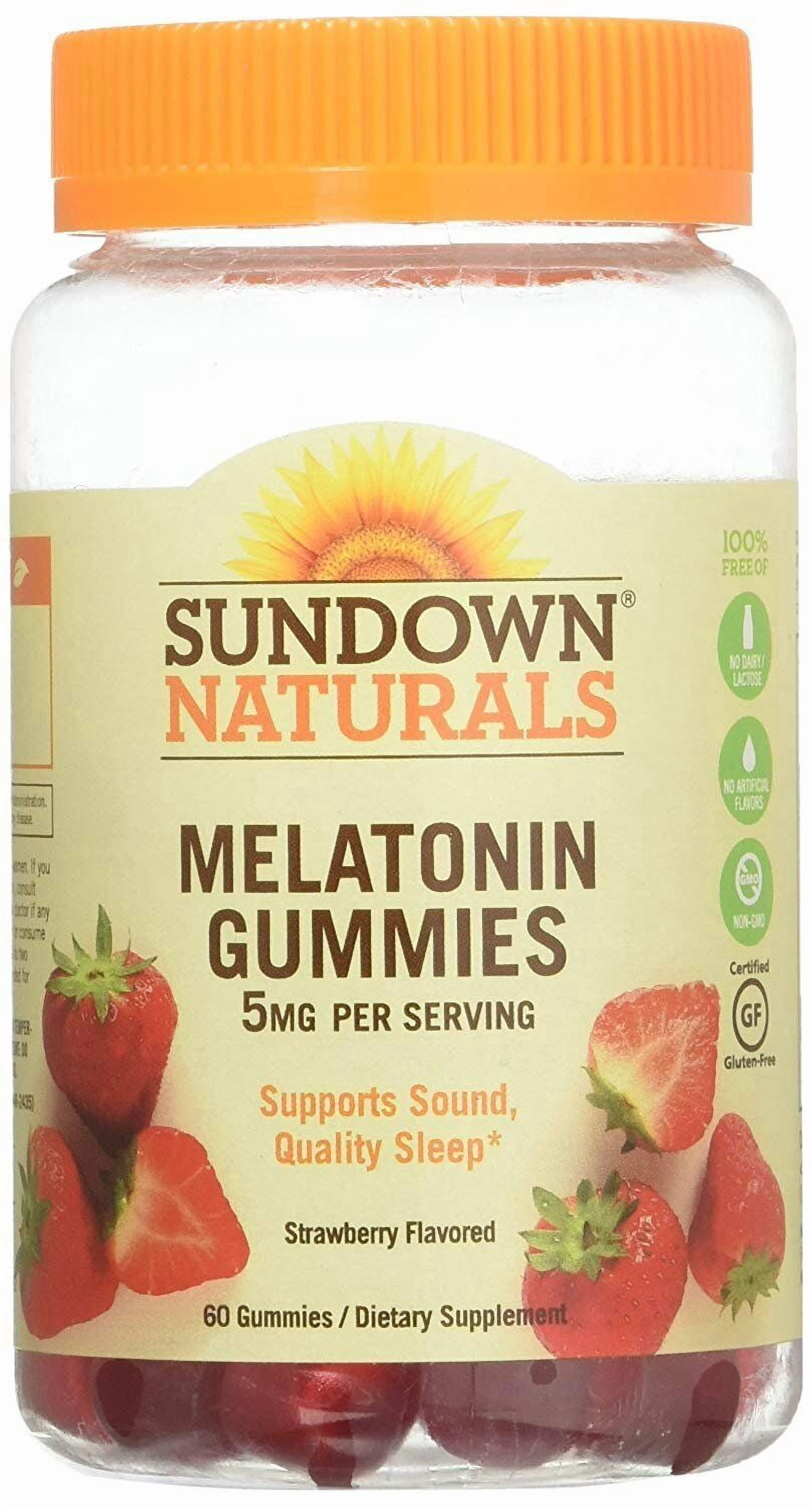 2 Pack - Sundown Naturals Melatonin Gummies 5mg Gluten Free 60ct Each