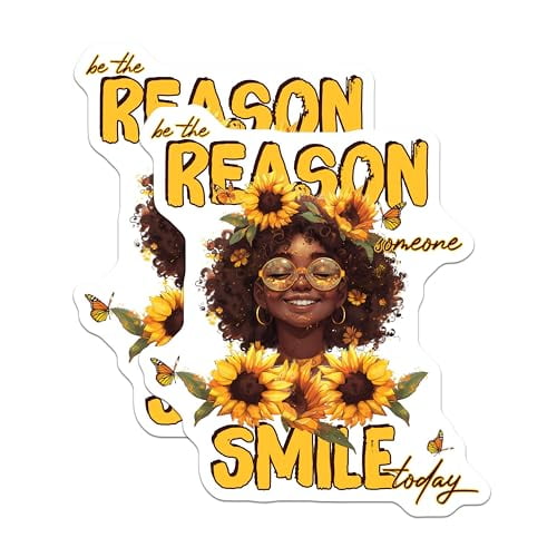 (2 Pack) Sunflower Smile Magnets Magnets - Inspirational Quote - Be The Reason Someone Smile Today - 5" On Longest Side - Made in USA - Sticks to Refrigerators & Metal Surfaces - MAG9034