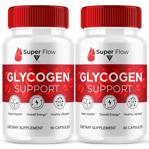 (2 Pack) Super Flow Capsules, Super Flow Pills for Glycogen and Overall Wellness Support Advanced Formula Reviews (120 Capsules)