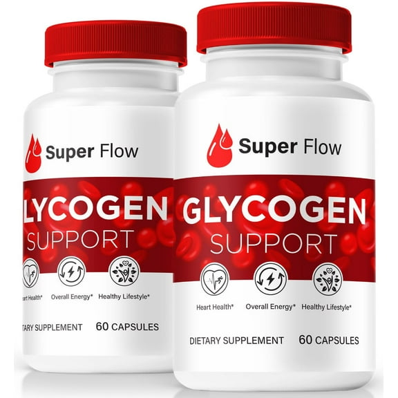 (2 Pack) Super Flow Glyco Optimizer Capsules - Official Blood Support Formula, SuperFlow Blood Vessel Cleaner, Glycogen Support Pills, Overall Health & Wellness, Sugar Flow Reviews (120 Capsules)