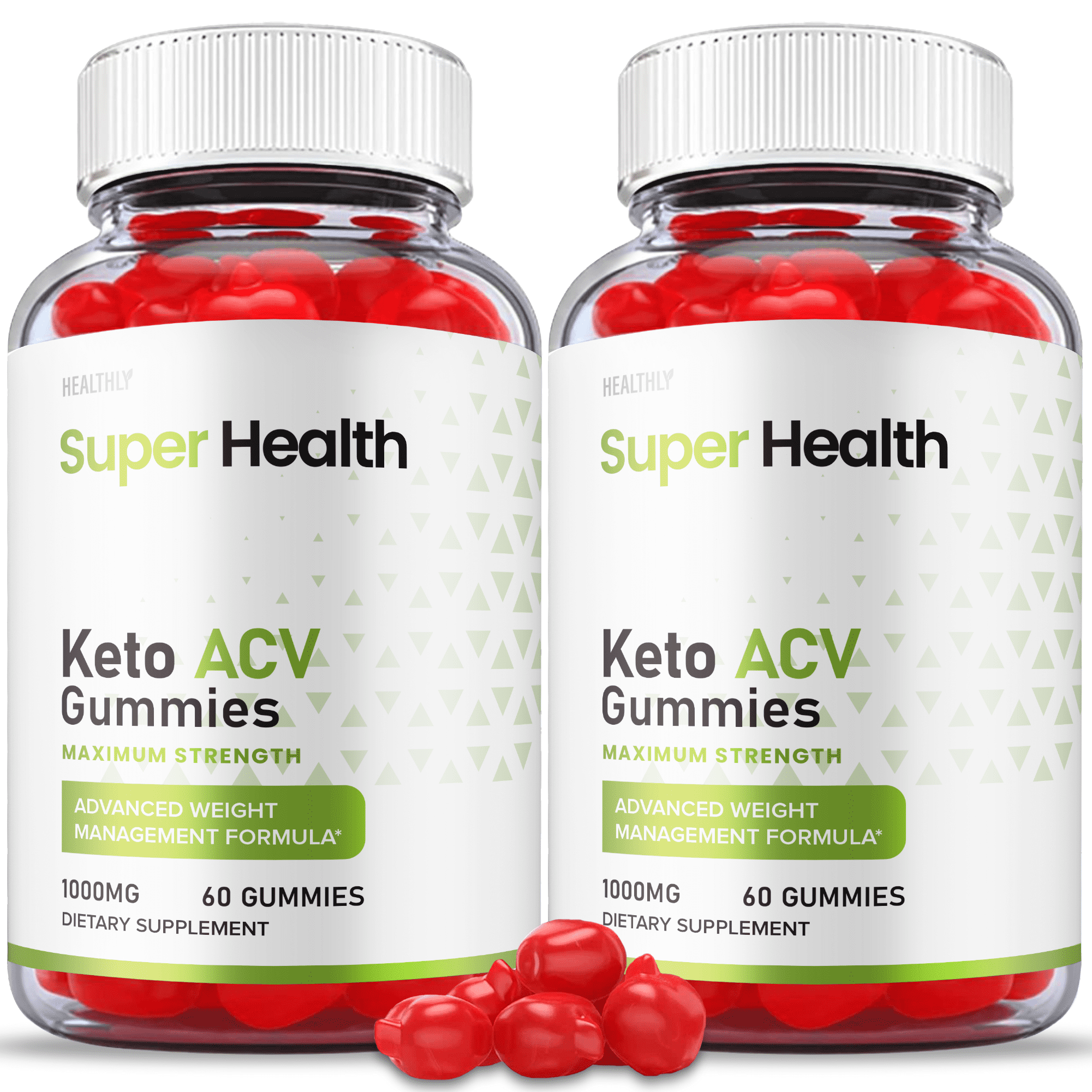 2 Pack Super Health Keto ACV Gummies 525 mg Maximum Strength Advanced