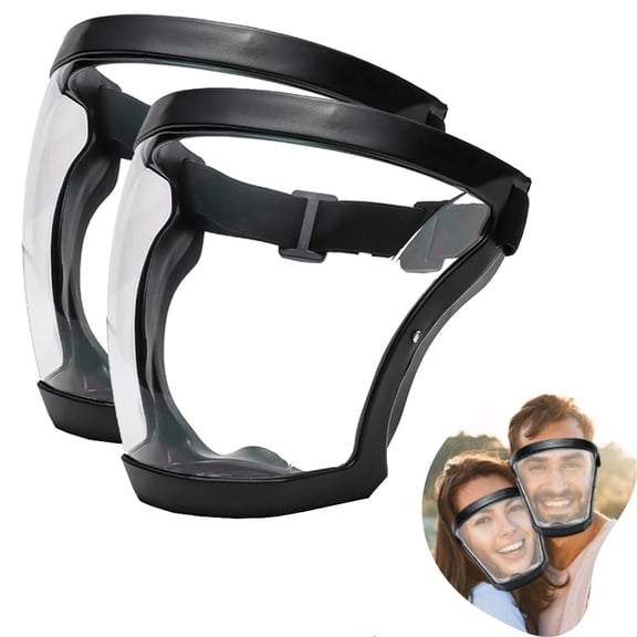 2 Pack Super Protective Anti-Fog Face Shield,Unisex Hd Transparent Full Face Shield,,Mouth Protection, Nose,Reusable Eye