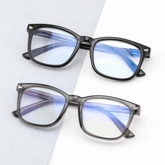 2 Pack Superb Durable Lightweight Progressive Multifocus Reading Glasses Men Women, TR90 Frame Spring Hinge Anti-Blue Light Multifocal Readers Retro No-Line Multifocal Comfort Eyeglasses