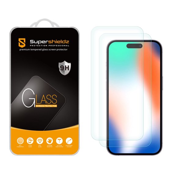 (2 Pack) Supershieldz Anti Glare (Matte) Tempered Glass Screen Protector Designed for iPhone 15 Pro (6.1 inch) Anti Fingerprint, Anti Scratch, Bubble Free