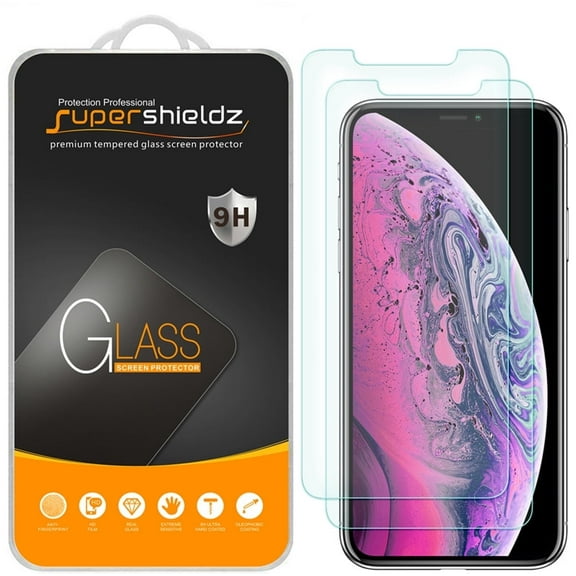 [2-Pack] Supershieldz for Apple iPhone 11 Pro Max / iPhone Xs Max (6.5 inch) Tempered Glass Screen Protector, Anti-Scratch, Anti-Fingerprint, Bubble Free