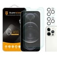 thumbnail image 1 of (2-Pack) Supershieldz Designed for Apple iPhone 12 Pro Max (6.7 inch) + Camera Lens Tempered Glass Screen Protector, Anti-Scratch, Anti-Fingerprint, Bubble Free, 1 of 5