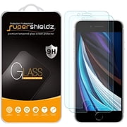 (2 Pack) Supershieldz Designed for iPhone SE (2020, 2nd Generation)/ iPhone 8 / iPhone 7 Tempered Glass Screen Protector, Anti-Scratch, Anti-Fingerprint, Bubble Free