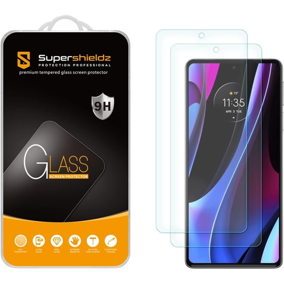 (2 Pack) Supershieldz Designed for Motorola Edge Plus (2022 Model Only) / Motorola Edge Plus 5G UW Tempered Glass Screen Protector, Anti Scratch, Bubble Free