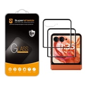 Supershieldz Designed for Motorola Razr 2026/ 2025/ 2024 (Front Screen) Tempered Glass Screen Protector, 3D Curved Glass, Anti Scratch, Bubble Free (Black) (2 Pack)
