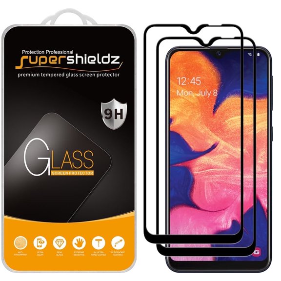 Supershieldz Designed for Samsung Galaxy A20e Tempered Glass Screen Protector, Anti Scratch, Bubble Free (Black) (2 Pack)