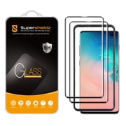 (2 Pack) Supershieldz Designed for Samsung Galaxy S10 Plus Tempered Glass Screen Protector with (Easy Installation Tray) Anti Scratch, Bubble Free (Black)