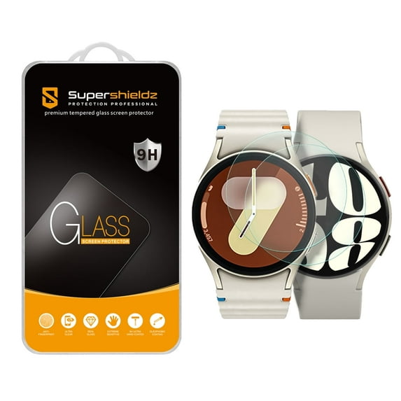(2 Pack) Supershieldz Designed for Samsung Galaxy Watch 7/ 6/ 5/ 4 (40mm) / Galaxy Watch FE (40mm) Tempered Glass Screen Protector, Anti Scratch, Bubble Free