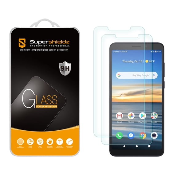 (2 Pack) Supershieldz Designed for Alcatel Lumos and Alcatel Axel Tempered Glass Screen Protector, Anti Scratch, Bubble Free