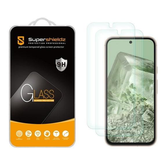 (2 Pack) Supershieldz Designed for Google Pixel 8a Tempered Glass Screen Protector, Anti Scratch, Bubble Free