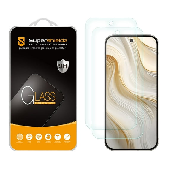 (2 Pack) Supershieldz Designed for Google Pixel 9a Tempered Glass Screen Protector, Anti Scratch, Bubble Free