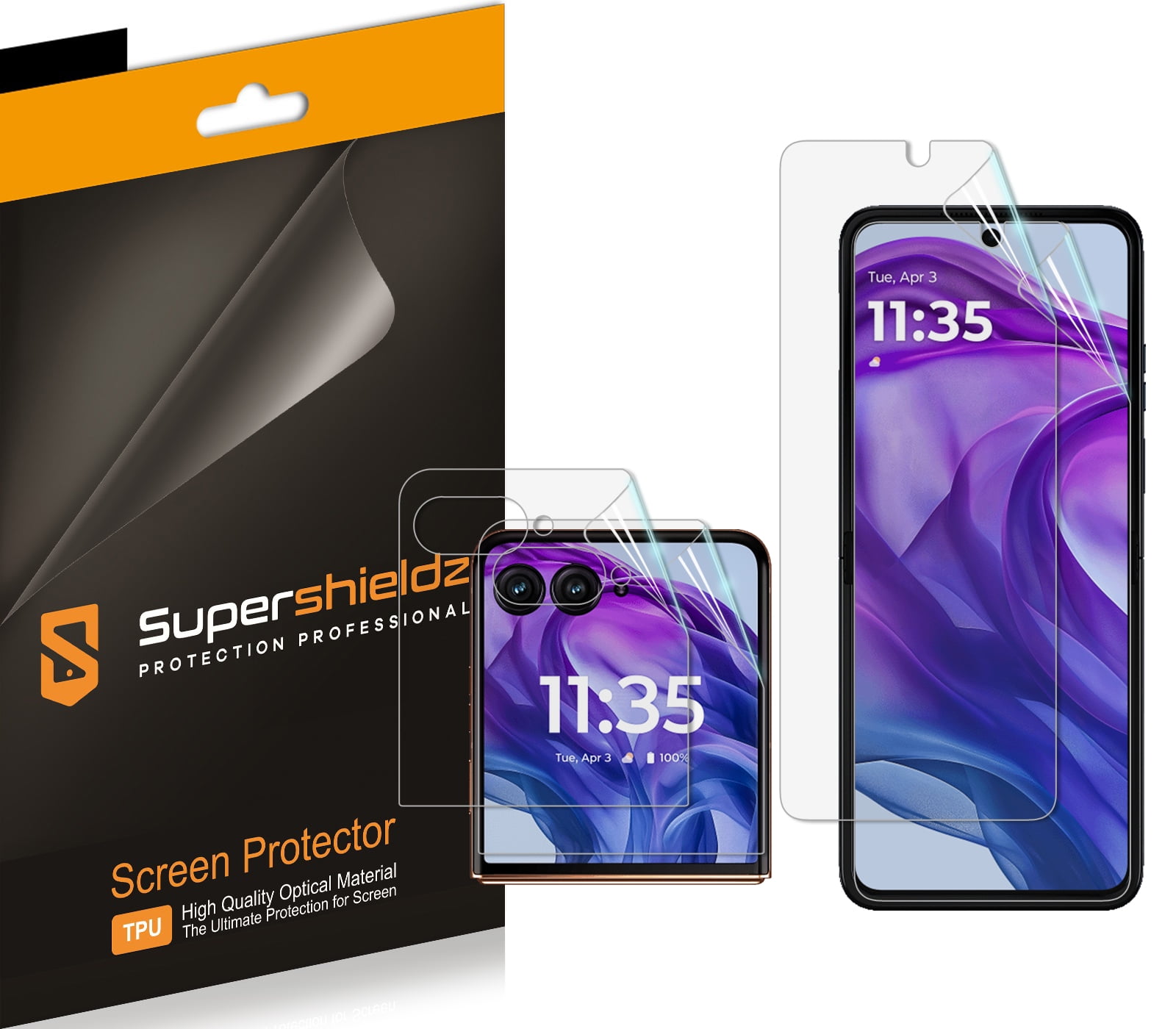(2 Pack) Supershieldz Designed for Motorola Razr Plus 2024 (2 Main + 2