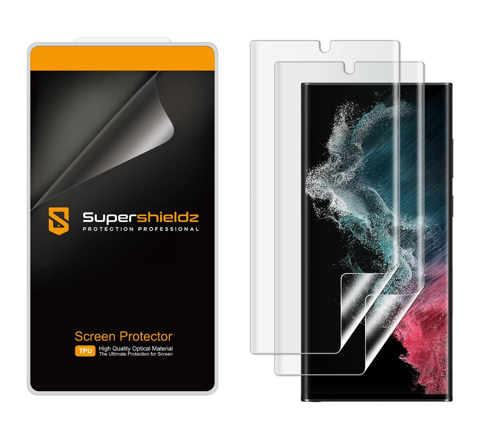 (2 Pack) Supershieldz Designed for Samsung Galaxy S22 Ultra 5G Screen  Protector, (Full Coverage) High Definition Clear Shield (TPU)