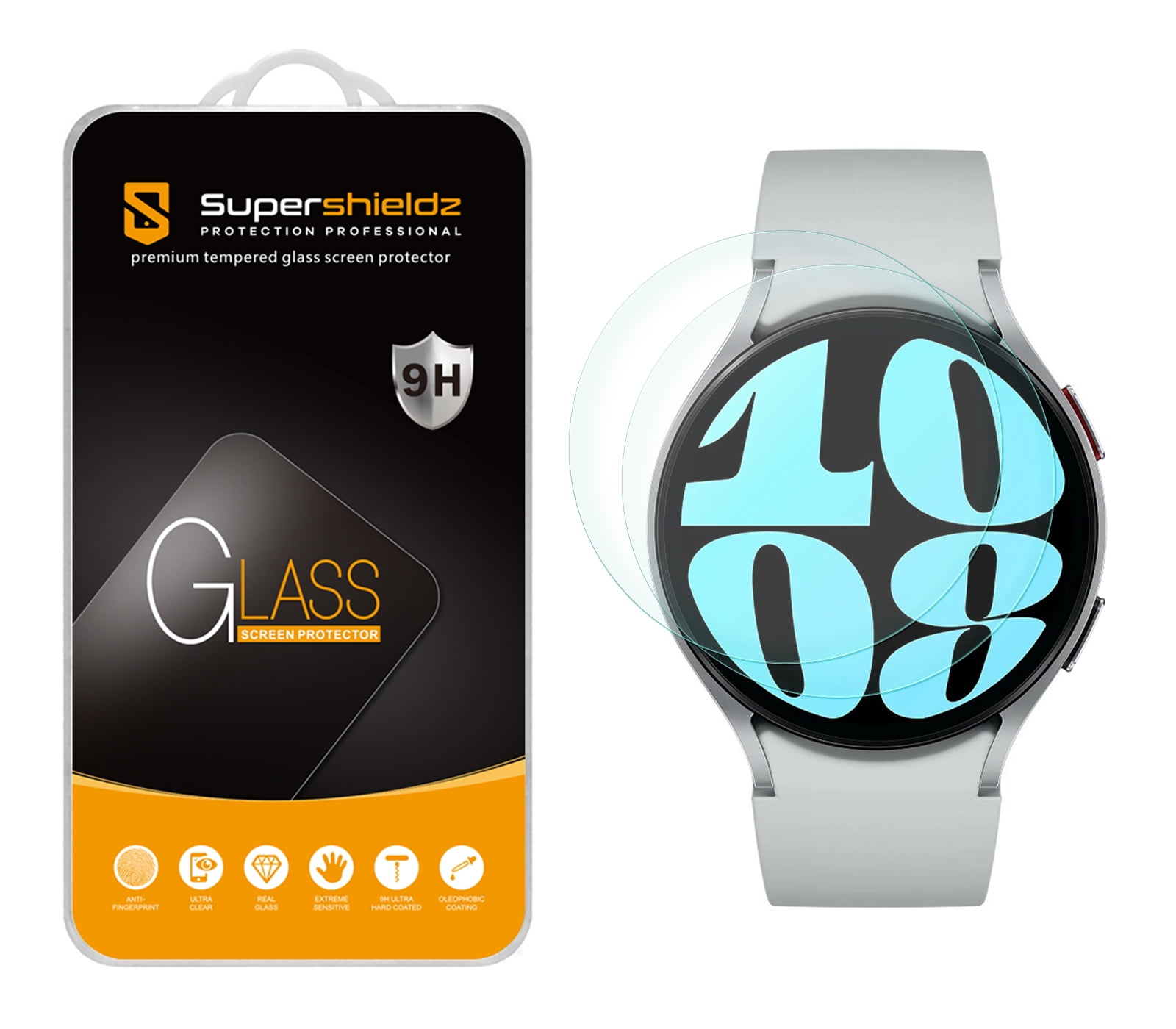2 Pack) Supershieldz Designed for Samsung Galaxy Watch 6 (40mm) Tempered  Glass Screen Protector, Anti Scratch, Bubble Free 