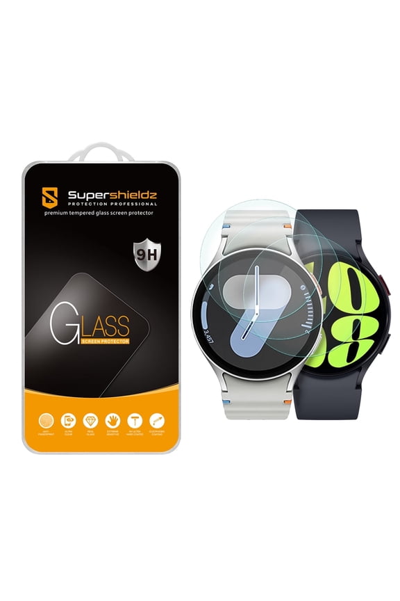 (2 Pack) Supershieldz Designed for Samsung Galaxy Watch 7 (44mm)/ Galaxy Watch 6 (44mm) Tempered Glass Screen Protector, Anti Scratch, Bubble Free
