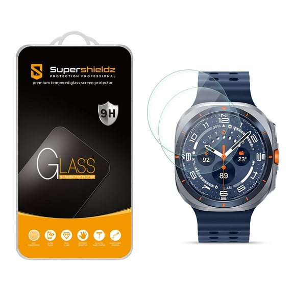 (2 Pack) Supershieldz Designed for Samsung Galaxy Watch Ultra 2024-2025 (47mm) Tempered Glass Screen Protector, Anti Scratch, Bubble Free