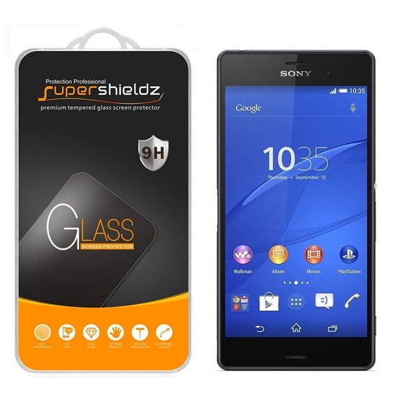 [2-Pack] Supershieldz Designed for Sony Xperia Z3 Tempered Glass Screen Protector, Supershieldz Anti-Scratch, Anti-Fingerprint, Bubble Free