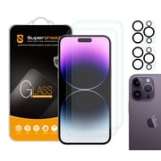 (2 Pack) Supershieldz Designed for iPhone 14 Pro Max (6.7 inch)+ Camera Lens Tempered Glass Screen Protector, Anti Scratch, Bubble Free