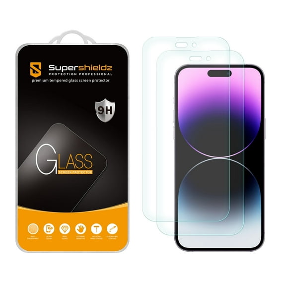 (2 Pack) Supershieldz Designed for iPhone 14 Pro Max (6.7 inch) Tempered Glass Screen Protector, Anti Scratch, Bubble Free