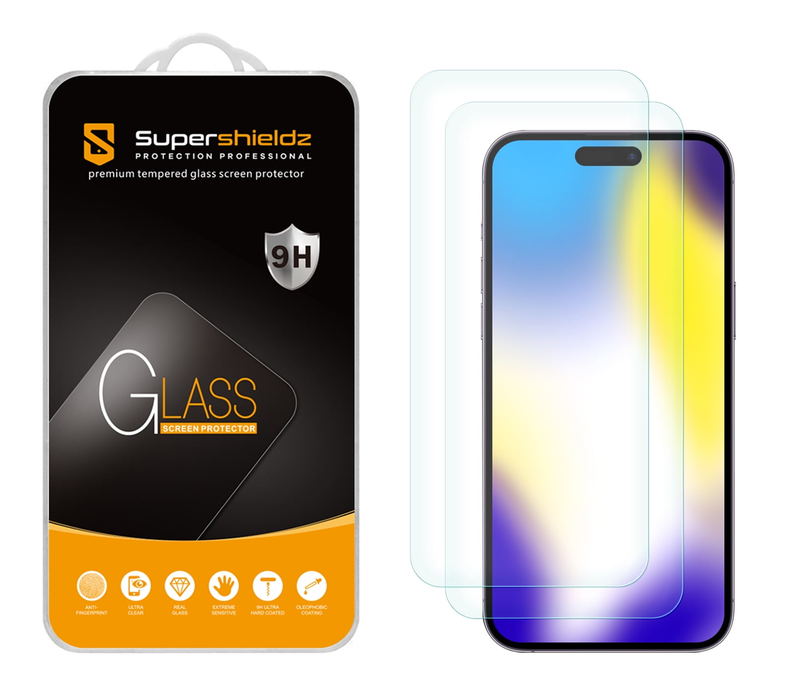 iPhone 15 Pro Max Saii 3D Premium Tempered Glass Screen Protector - 9H - 2  Pcs.