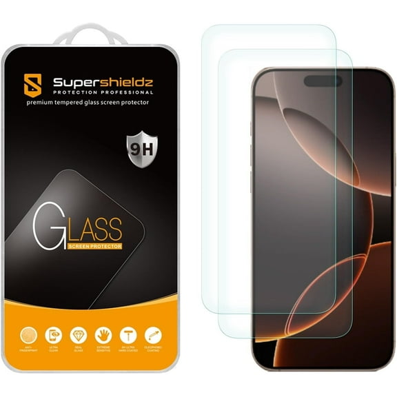 (2 Pack) Supershieldz Designed for iPhone 17 Pro Max / iPhone 16 Pro Max (6.9 inch) Tempered Glass Screen Protector, Anti Scratch, Bubble Free